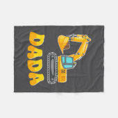 Dada The Birthday Boy Excavator Construction Famil フリースブランケット (正面(横))