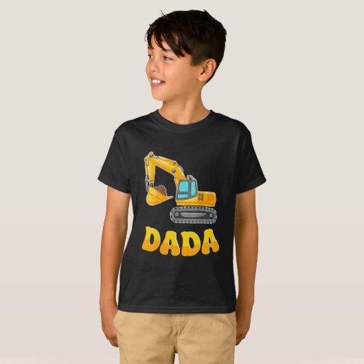 Dada The Birthday Boy Excavator Construction Famil Tシャツ (正面フル)