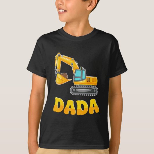 Dada The Birthday Boy Excavator Construction Famil Tシャツ (正面)