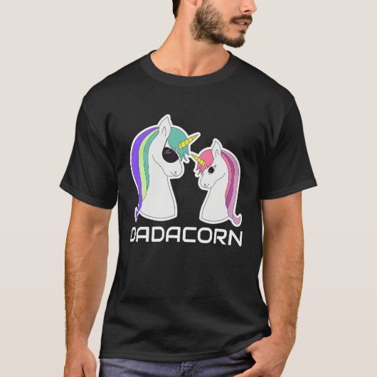 DADACORN  Family  Cool Unicorn Dad Daughter Tシャツ (正面)