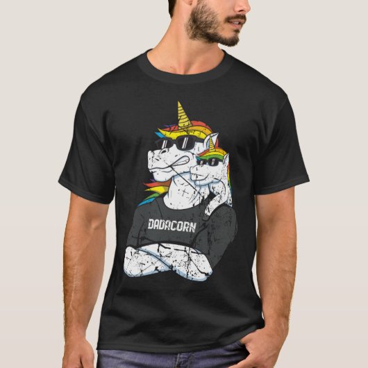 Dadacorn  Fathers day Unicorn Dad   Unicorn Tシャツ (正面)