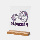 Dadacorn Funny Unicorn Dad Vector Shirt Design_1 アクリルサイン (傾斜)