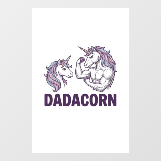 Dadacorn Funny Unicorn Dad Vector Shirt Design_1 ウィンドウサイン (シート)