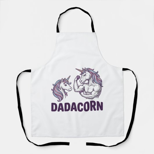 Dadacorn Funny Unicorn Dad Vector Shirt Design_1 エプロン (正面)