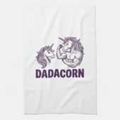 Dadacorn Funny Unicorn Dad Vector Shirt Design_1 キッチンタオル (縦)