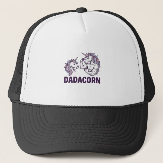 Dadacorn Funny Unicorn Dad Vector Shirt Design_1 キャップ (正面)
