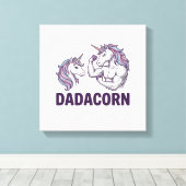 Dadacorn Funny Unicorn Dad Vector Shirt Design_1 キャンバスプリント (インサイチュ (ウッドフロア))