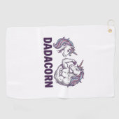 Dadacorn Funny Unicorn Dad Vector Shirt Design_1 ゴルフタオル (横)