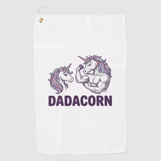 Dadacorn Funny Unicorn Dad Vector Shirt Design_1 ゴルフタオル (正面)