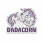 Dadacorn Funny Unicorn Dad Vector Shirt Design_1 シール (正面)