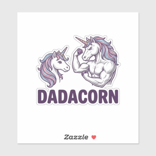 Dadacorn Funny Unicorn Dad Vector Shirt Design_1 シール (シート)