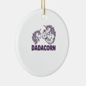Dadacorn Funny Unicorn Dad Vector Shirt Design_1 セラミックオーナメント (右)