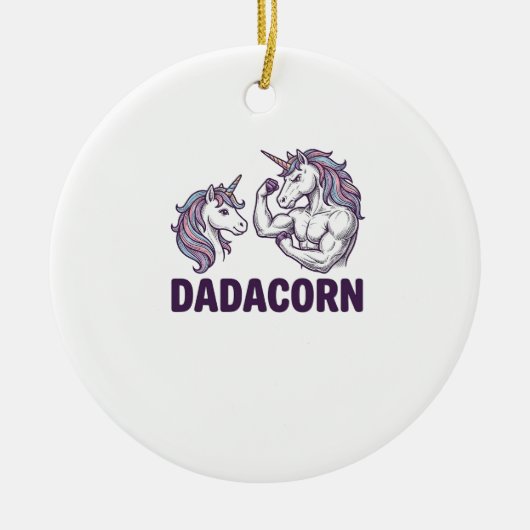 Dadacorn Funny Unicorn Dad Vector Shirt Design_1 セラミックオーナメント (正面)