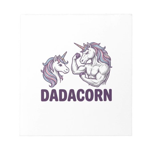 Dadacorn Funny Unicorn Dad Vector Shirt Design_1 ノートパッド (正面)