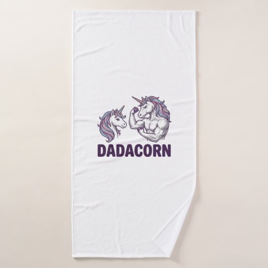 Dadacorn Funny Unicorn Dad Vector Shirt Design_1 バスタオル (バスタオル)