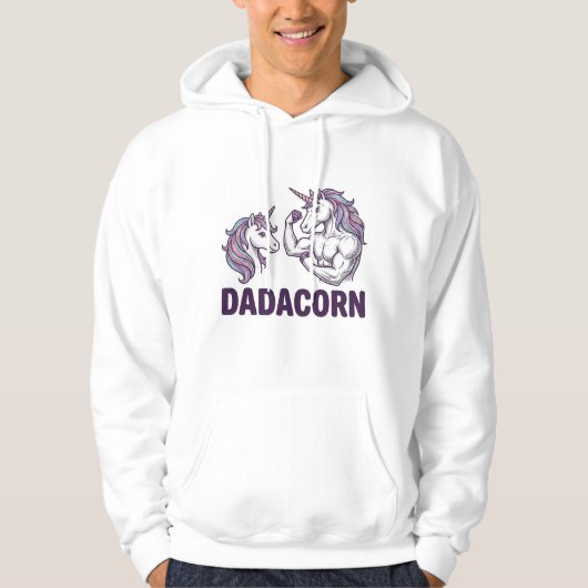 Dadacorn Funny Unicorn Dad Vector Shirt Design_1 パーカ (正面)