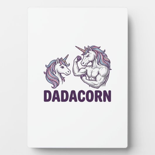 Dadacorn Funny Unicorn Dad Vector Shirt Design_1 フォトプラーク (正面)