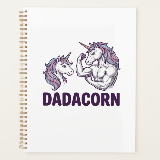 Dadacorn Funny Unicorn Dad Vector Shirt Design_1 プランナー手帳 (正面)