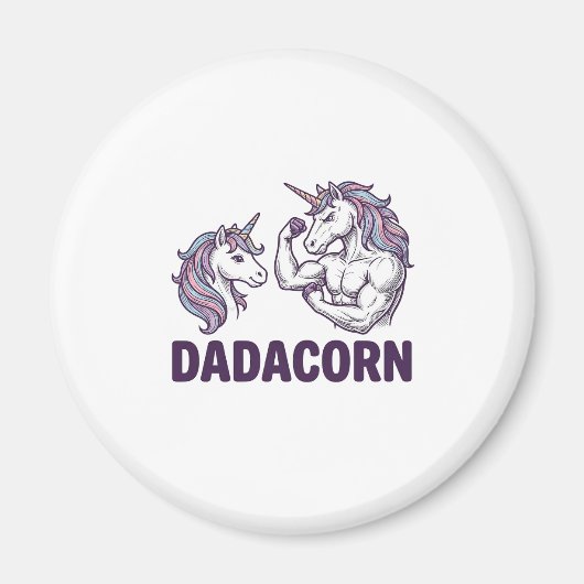 Dadacorn Funny Unicorn Dad Vector Shirt Design_1 マグネット (正面)