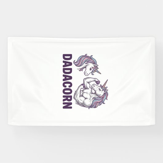 Dadacorn Funny Unicorn Dad Vector Shirt Design_1 横断幕 (横)