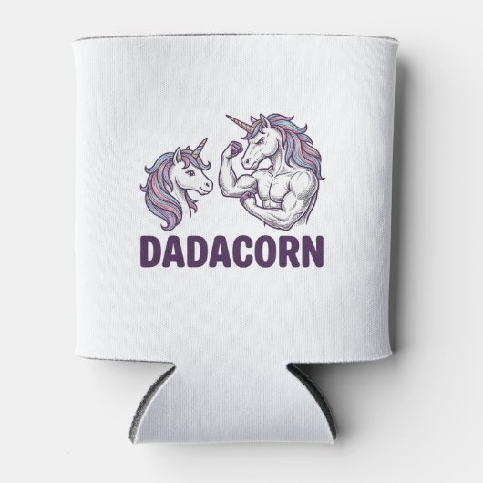 Dadacorn Funny Unicorn Dad Vector Shirt Design_1 缶クーラー (正面)