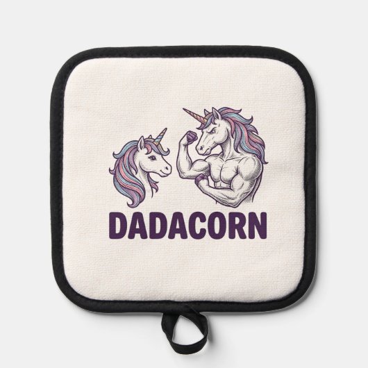 Dadacorn Funny Unicorn Dad Vector Shirt Design_1 鍋敷き (正面)