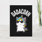 Dadacorn Unicorn Dad Dabbing Rainbow Father's Day カード (正面)