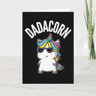 Dadacorn Unicorn Dad Dabbing Rainbow Father's Day カード