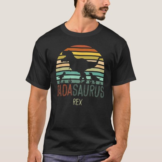 Dadasaurus Dad Dino Fars Day S Men Dinosaur Rex Tシャツ (正面)