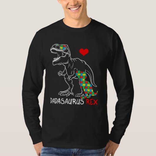 Dadasaurus Rex Autism Awareness Jigsaw Puzzle Prou Tシャツ (正面)