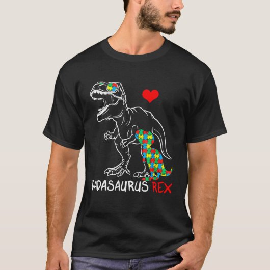Dadasaurus Rex Autism Awareness Jigsaw Puzzle Prou Tシャツ (正面)