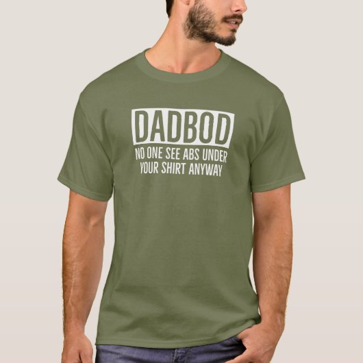 DADBOD /パパBODシャツの下にABSが見えない Tシャツ (正面)