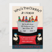 Dadchelorのおむつの小樽のパーティの招待状 招待状 (正面/裏面)