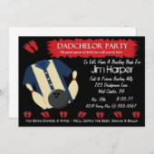 Dadchelorのボーリングのパーティの招待状 招待状 (正面/裏面)