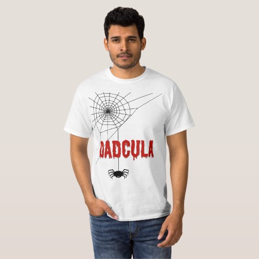 Dadcula Dripping Blood Font and Spider Tシャツ (正面フル)