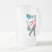 DADD -曇らされたマグに日付を記入している娘に対するパパ フロストグラスビールジョッキ (正面右)