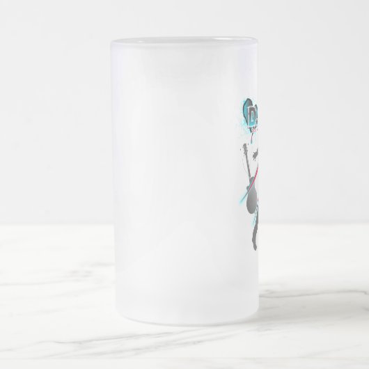 DADD -曇らされたマグに日付を記入している娘に対するパパ フロストグラスビールジョッキ (中央)