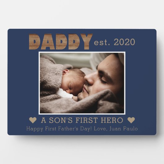 DaddyがSon's First Hero Name Navy Photoを設立 フォトプラーク (正面)