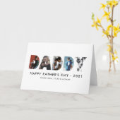 DADDYシックモダンフォトコラージュHappy Father's Day カード (黄色い花)