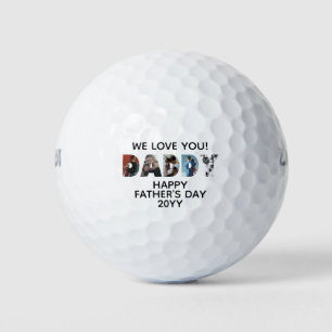 DADDYシックモダンフォトコラージュHappy Father's Day ゴルフボール