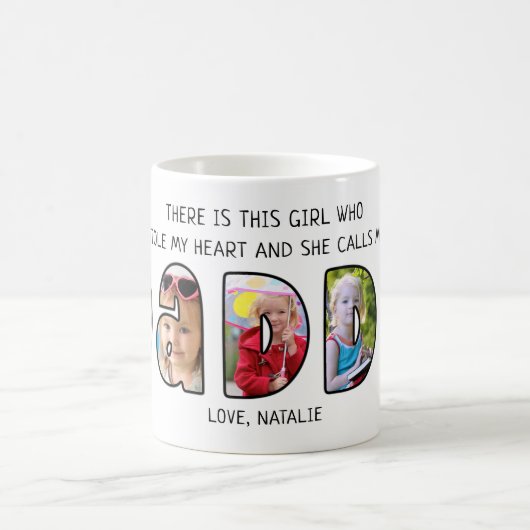 DADDYドーターことわざ5フォトコラージュ コーヒーマグカップ (中央)