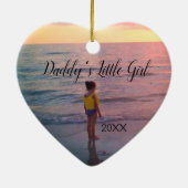 Daddyドーターメモリカスタムーの写真ハート セラミックオーナメント (裏面)