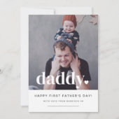 Daddyハート – ファースト・ファーザー・デイ・フォト・カード 招待状 (正面)