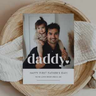 Daddyハート – ファースト・ファーザー・デイ・フォト・カード 招待状