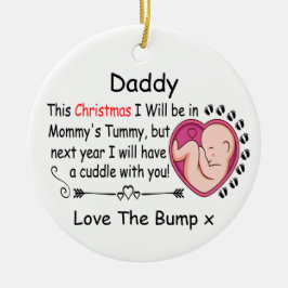 Daddyパーソナライズされた To Be from Bump 1stクリスマス セラミックオーナメント