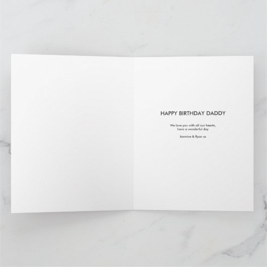 DADDYフォトレター切り出し誕生日カード カード (内部)