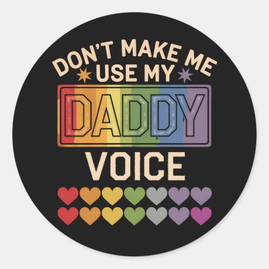 Daddyボイスゲイレインボープライド ラウンドシール (正面)