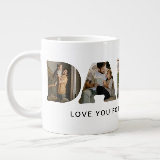 DADDYレターフォトコラージュ父の日 ジャンボコーヒーマグカップ (左)