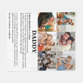 Daddy定パーソナライズされた義6フォトコラージュ フリースブランケット (正面(横))