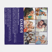 Daddy定パーソナライズされた義6フォトコラージュ フリースブランケット (正面(横))